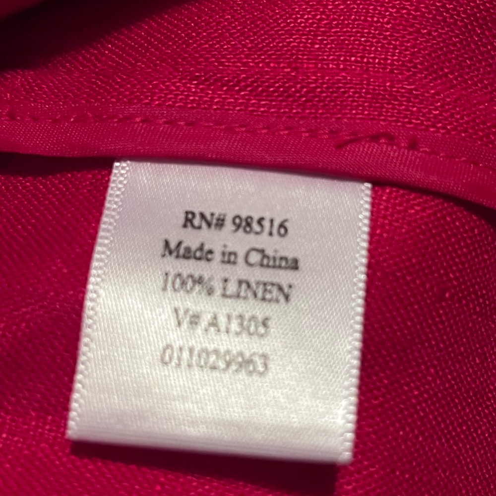 Women’s Lightweight Button-Front Linen Jacket in Red - Picture 4 of 5